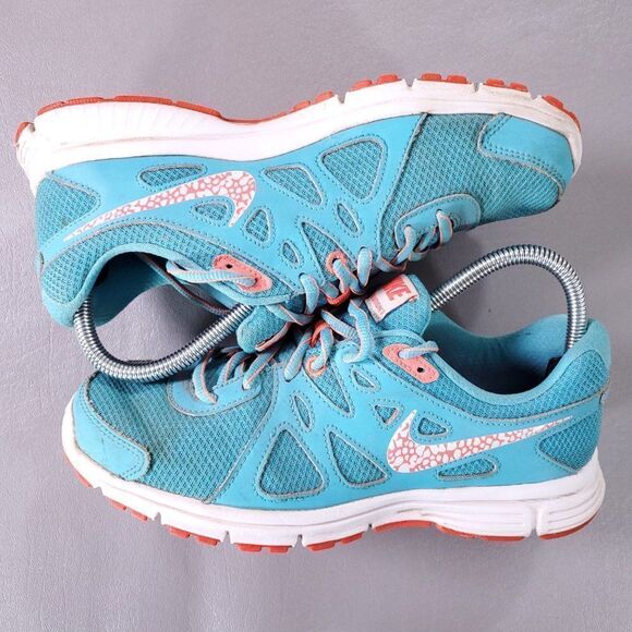 Nike Revolution 2 Running Shoes Womens 7.5 Aqua Coral Mesh Athletic Gym Sneaker - Picture 8 of 11